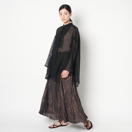CRUNCHY LINEN TUNIC SHIRT 詳細画像 ブラック 11