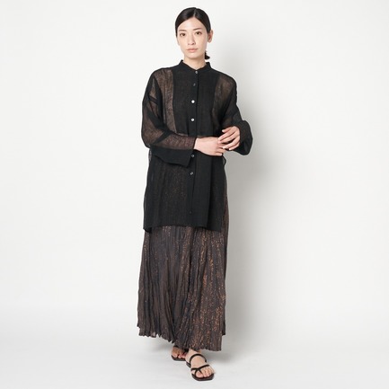 CRUNCHY LINEN TUNIC SHIRT 詳細画像 ブラック 12