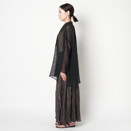 CRUNCHY LINEN TUNIC SHIRT 詳細画像 ブラック 9