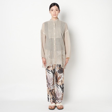 CRUNCHY LINEN TUNIC SHIRT 詳細画像 ベージュ 1