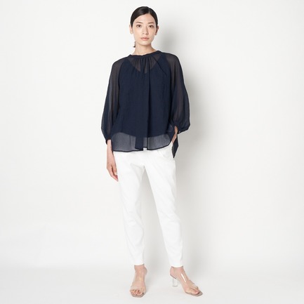 SEERSUCKER GATHER BLOUSE 詳細画像 ネイビー 10