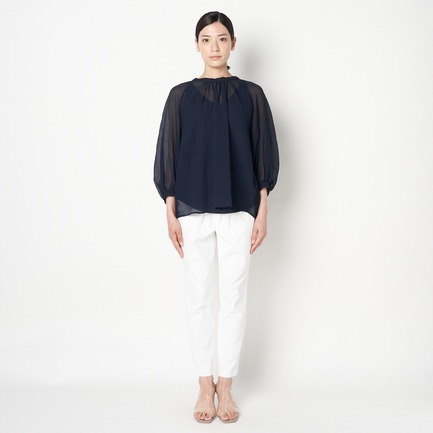 SEERSUCKER GATHER BLOUSE 詳細画像 ネイビー 7