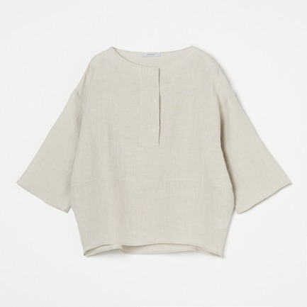 FANAGE LINEN BORT NECK BLOUSE