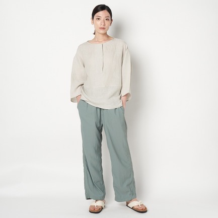 FANAGE LINEN BORT NECK BLOUSE 詳細画像 チャコールグレー 11