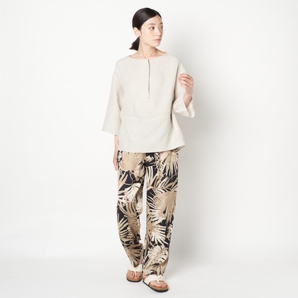 FANAGE LINEN BORT NECK BLOUSE 詳細画像 チャコールグレー 9