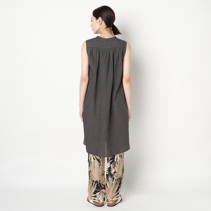 FANAGE LINEN GATHER TUNIC OP 詳細画像 チャコールグレー 9