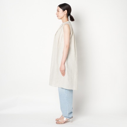 FANAGE LINEN GATHER TUNIC OP 詳細画像 ベージュ 2