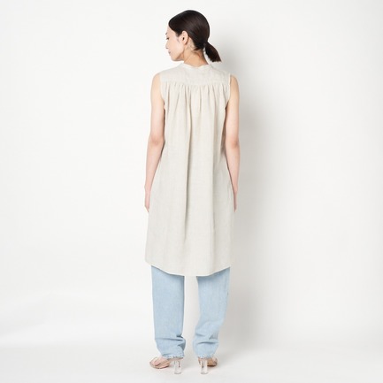 FANAGE LINEN GATHER TUNIC OP 詳細画像 ベージュ 3