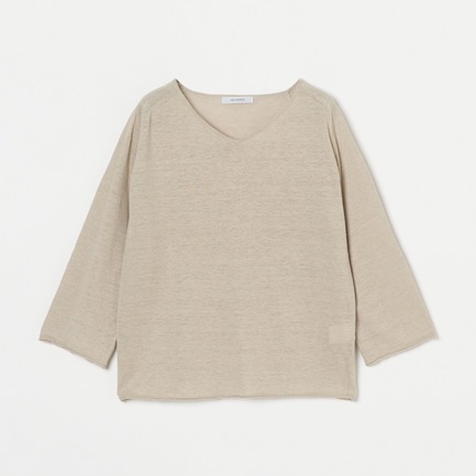 LINEN HIGH GAUVE V-NECK PULLOVER