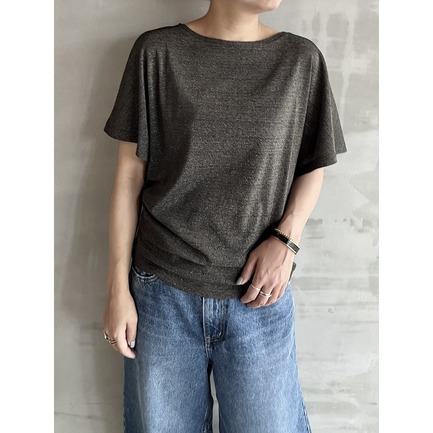 GLITTER DOLMAN SLEEVE TEE 詳細画像 ブラック 2