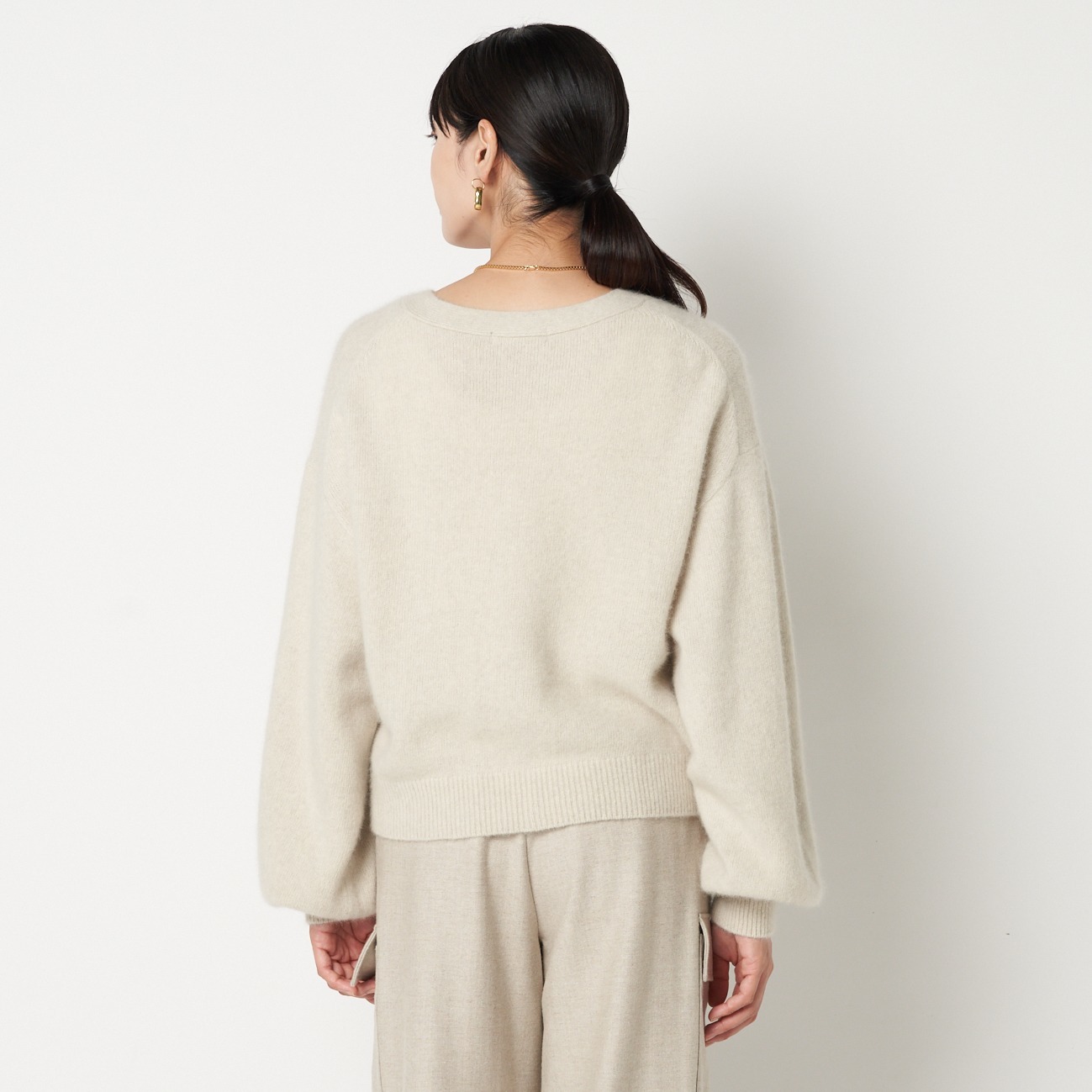 RACCOON VOLUME SLEEVE CARDIGAN