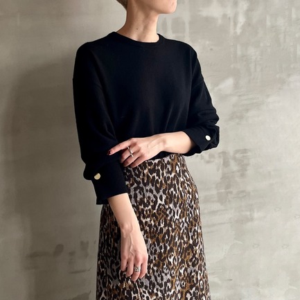 BUTTON SLEEVE KNIT 詳細画像 ブラック 2