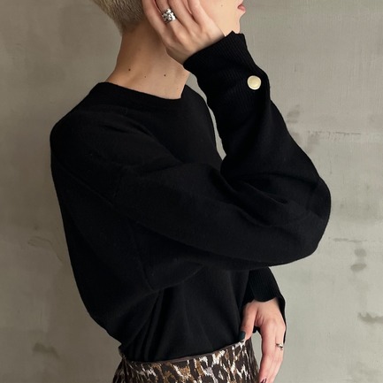 BUTTON SLEEVE KNIT 詳細画像 ブラック 3