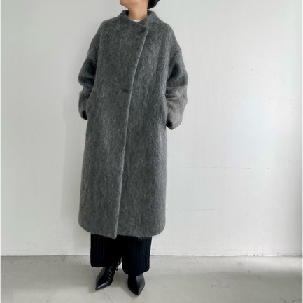 SHAGGY BOTTLE NECK COAT 詳細画像 ミディアムグレー 5