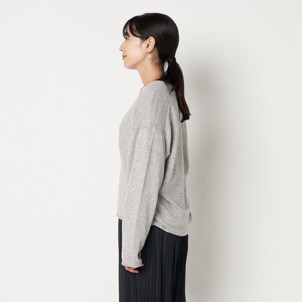 DEEP V NECK KNIT 詳細画像 ライトグレー 6