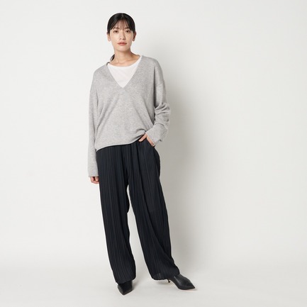 DEEP V NECK KNIT 詳細画像 ライトグレー 8