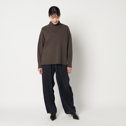 LAYERED TURTLE NECK KNIT 詳細画像 カーキ 12