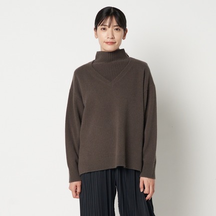 LAYERED TURTLE NECK KNIT 詳細画像 カーキ 6