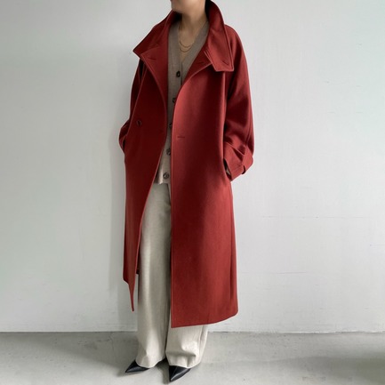 STAND COLLAR LONG COAT 詳細画像 バーンドレッド 10