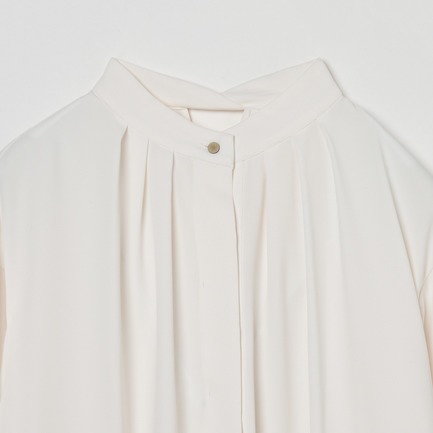 MATTE SATIN TUCK BLOUSE 詳細画像 ホワイト 2