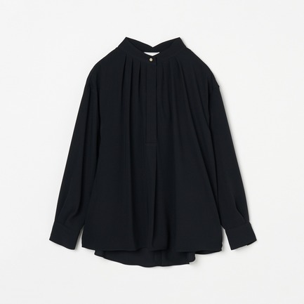 MATTE SATIN TUCK BLOUSE 詳細画像 ブラック 1