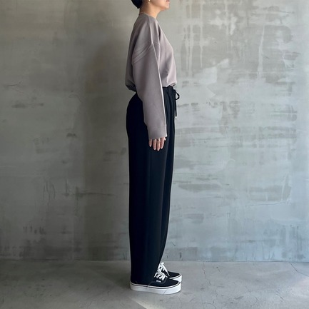 BACK SATIN EASY TUCK PANTS 詳細画像 レッド 2