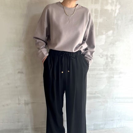 BACK SATIN EASY TUCK PANTS 詳細画像 レッド 5