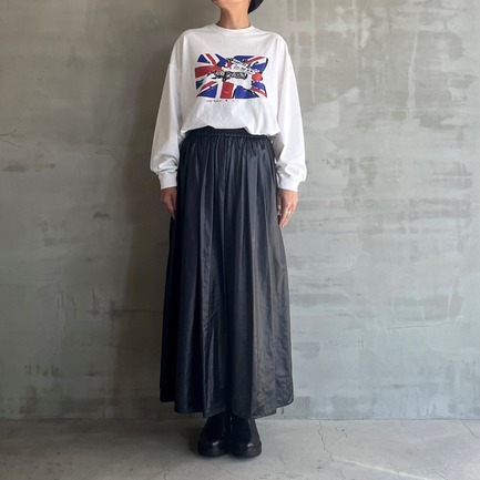 FAKE LATHER  MAXI SKIRT 詳細画像 ブラック 1