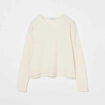 TASMANIAN LAMB V NECK KNIT 詳細画像 アイボリー 1