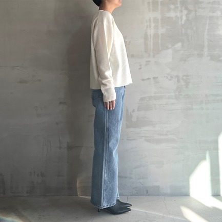 TASMANIAN LAMB V NECK KNIT 詳細画像 ライトグリーン 2