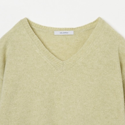 TASMANIAN LAMB V NECK KNIT 詳細画像 ライトグリーン 2