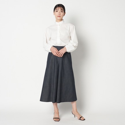 CHANBRAY DENIM FLARE SKIRT 詳細画像 ネイビー 10