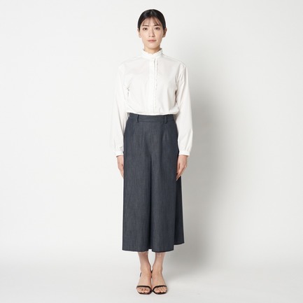 CHANBRAY DENIM FLARE SKIRT 詳細画像 ネイビー 6