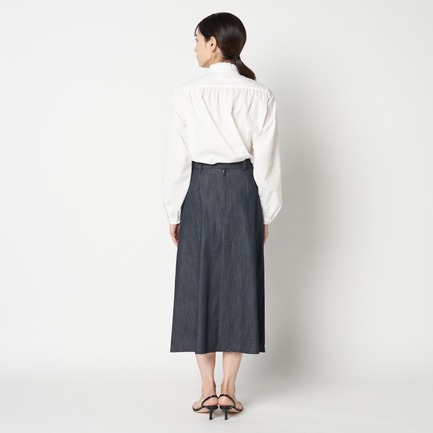 CHANBRAY DENIM FLARE SKIRT 詳細画像 ネイビー 8