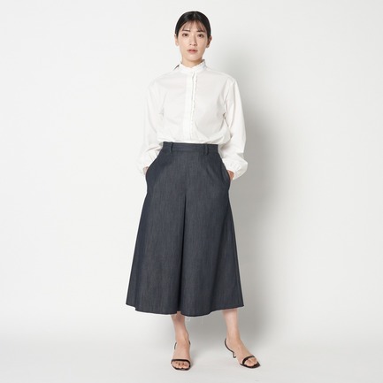 CHANBRAY DENIM FLARE SKIRT 詳細画像 ネイビー 9