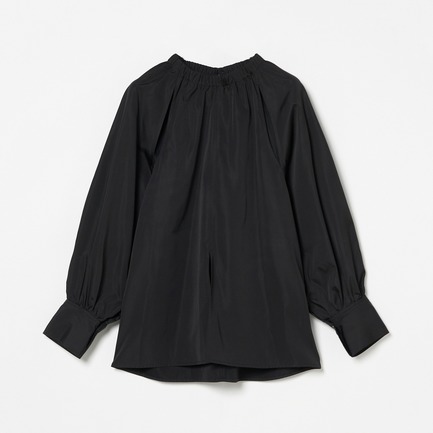 CHANBRAY TAFFETA GATHER BLOUSE