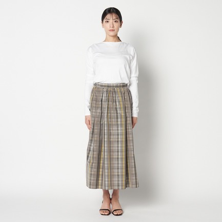 CHANBRAY TAFFETA  FLARE SKIRT 詳細画像 ミディアムグレー 7