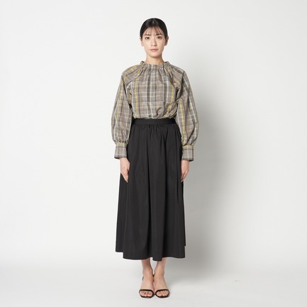 CHANBRAY TAFFETA  FLARE SKIRT 詳細画像 ブラック 1