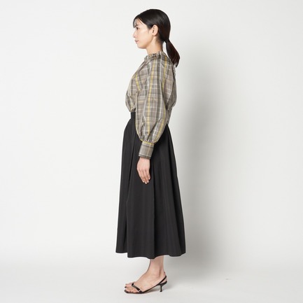 CHANBRAY TAFFETA  FLARE SKIRT 詳細画像 ミディアムグレー 2