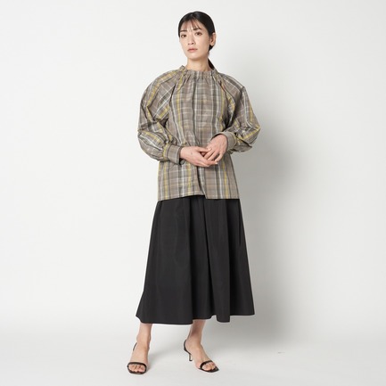 CHANBRAY TAFFETA  FLARE SKIRT 詳細画像 ブラック 5