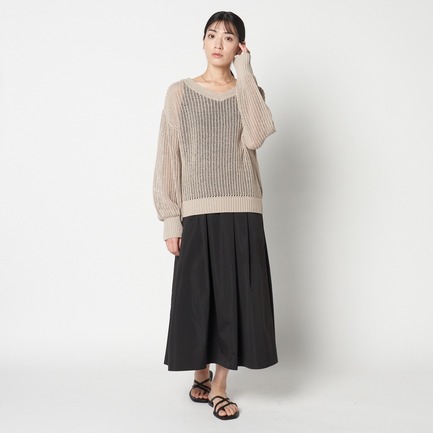 CHANBRAY TAFFETA  FLARE SKIRT 詳細画像 ブラック 7