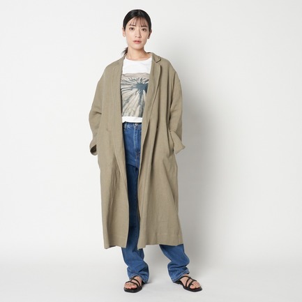 DUNGAREES LINEN OVER COAT 詳細画像 カーキ 4