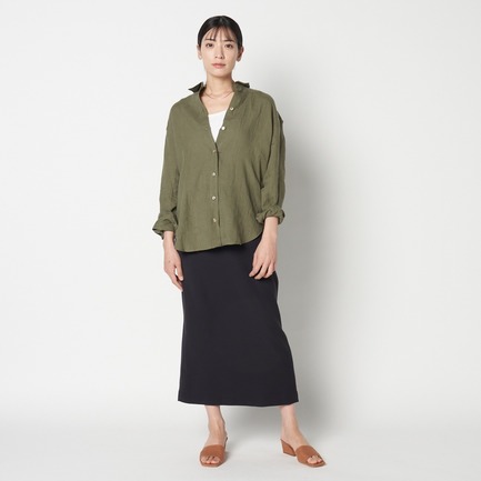 FRENCH LINEN WASHER SHIRT 詳細画像 カーキ 11