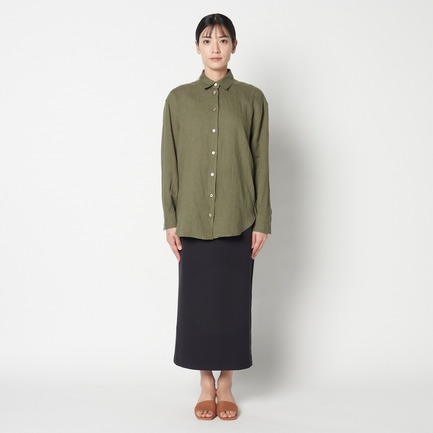 FRENCH LINEN WASHER SHIRT 詳細画像 カーキ 7