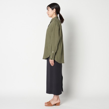 FRENCH LINEN WASHER SHIRT 詳細画像 カーキ 8