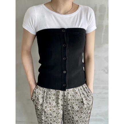 COTTON 2WAY KNIT BUSTIER 詳細画像 ブラック 15