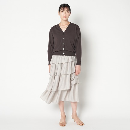 LINEN MIX ASYMMETRY TIERED SK 詳細画像 ミディアムグレー 4