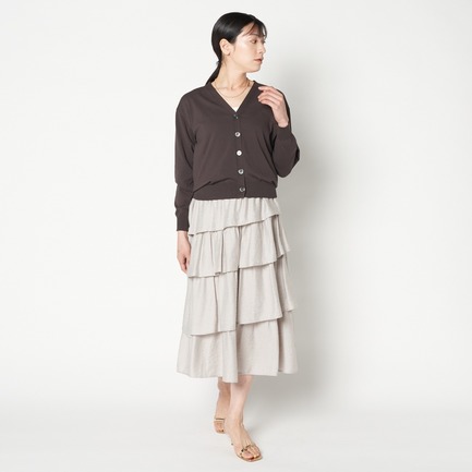 LINEN MIX ASYMMETRY TIERED SK 詳細画像 ミディアムグレー 5