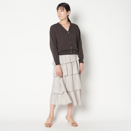 LINEN MIX ASYMMETRY TIERED SK 詳細画像 ミディアムグレー 6