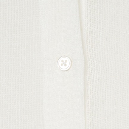 CRUNCHY LINEN V-NECK SHIRT 詳細画像 ホワイト 4